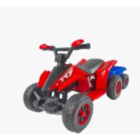 6V Battery Powered Kids Electric Vehicle, Kids Ride On ATV, 4 Wheeler Quad W Headlights, MP3, USB, Volume Control, Large Seat, Electric Ride On T (Option: HAMIFB6776RED)