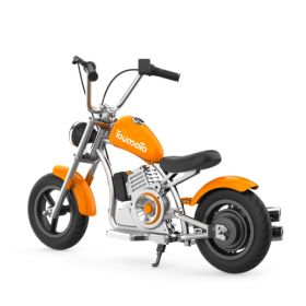 Kids Motorcycle 12Inch Electric Bike Small Size Chopper Bike For Kids, 24V Ride On Toy For Kids With LED Lights, Motorcycle Sound, 10mph & 150lb (Option: Orange)